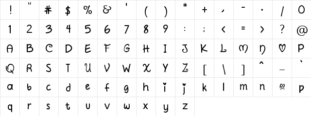 Circle Of Love Regular  glyph index