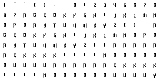 Lord Juusai Rises Regular  glyph index