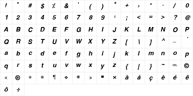 Hacen Dalal Regular  glyph index