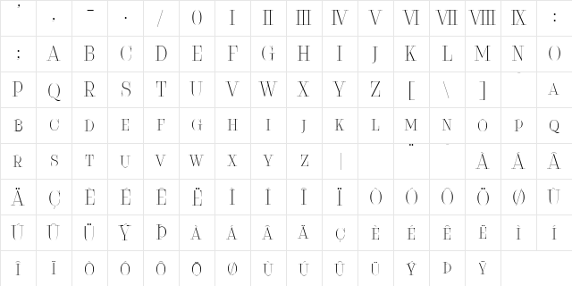 Serifiqo 4F Free Capitals  glyph index
