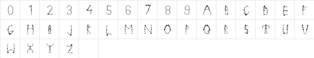 Skeleton Alphabet Regular  glyph index