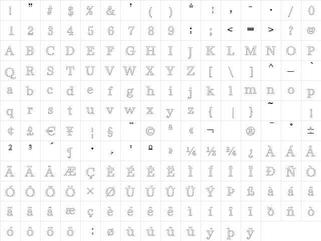 IrisBeckerGrado Regular  glyph index