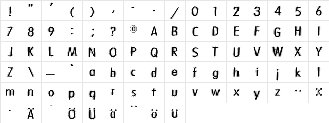 CactusBlossom Regular  glyph index