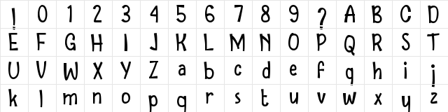 Backpacker DEMO Regular  glyph index