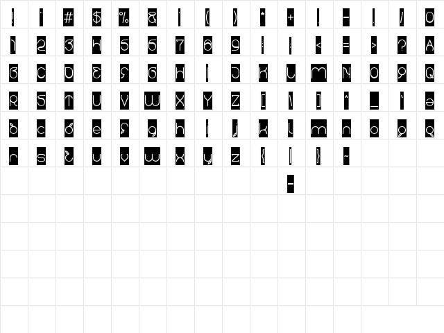 thefotosintesis-Inverse Regular  glyph index