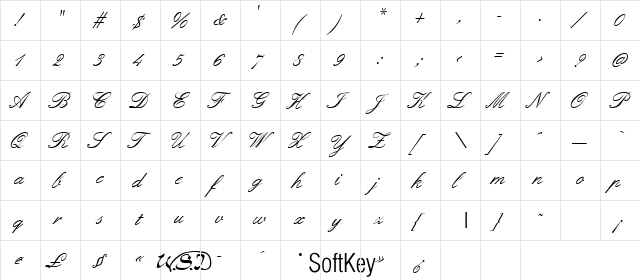 Embellish Regular  glyph index