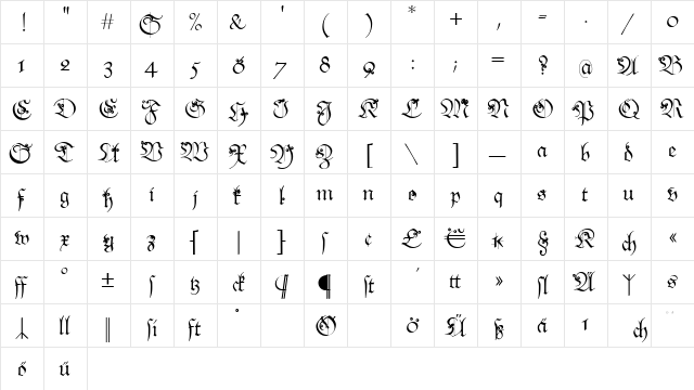 Snoutlike Regular  glyph index