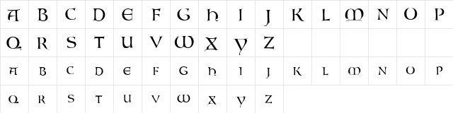 LightObl Regular  glyph index
