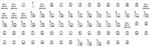 Pete-Boy Vikings Regular  glyph index
