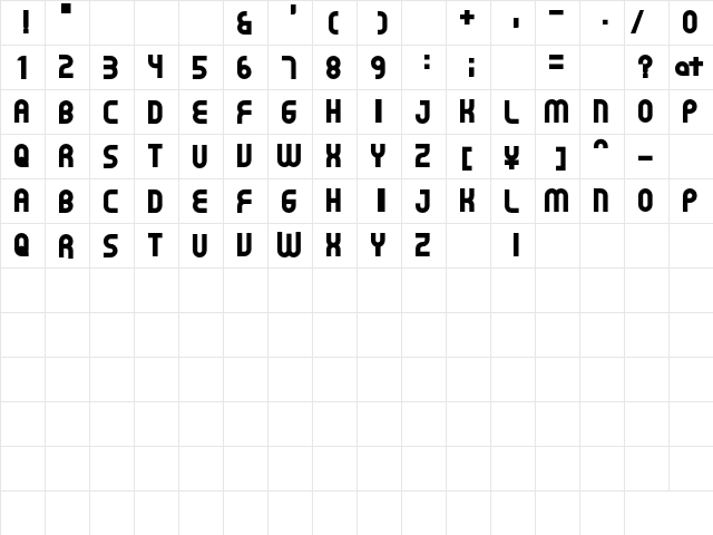 Gear Proportion Regular  glyph index