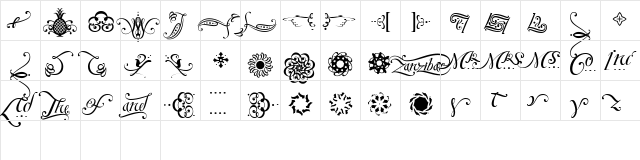 ZanzibarExtras Regular  glyph index