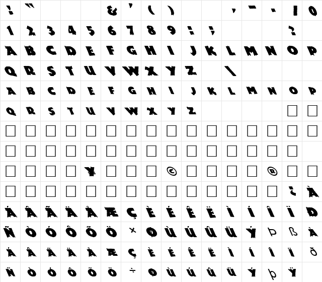 FZ JAZZY 24 LEFTY Normal  glyph index