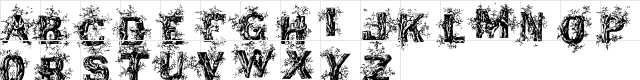 DeepWoodsInitials Normal  glyph index