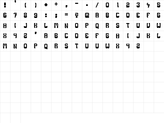 Boon Regular  glyph index