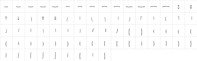 Fences Regular  glyph index