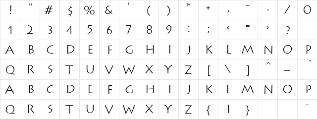Stein Regular  glyph index