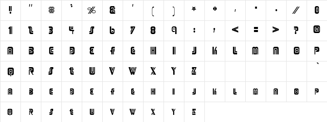 Tumores Regular  glyph index