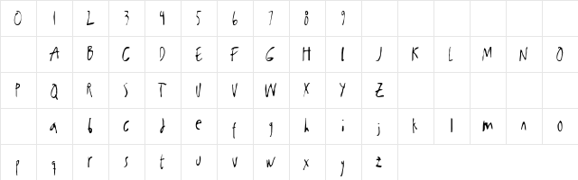 Thin Arrowroot Regular  glyph index