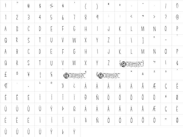 Little Miracles Regular  glyph index
