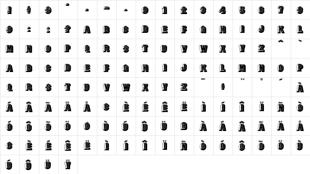 Leecaps Regular  glyph index