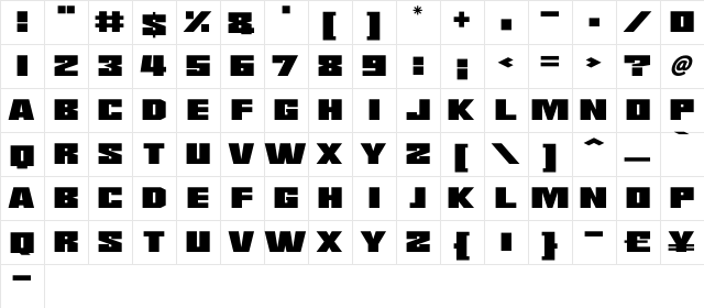 Saturn 3 Regular  glyph index