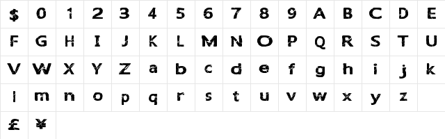 LightBreak Regular  glyph index