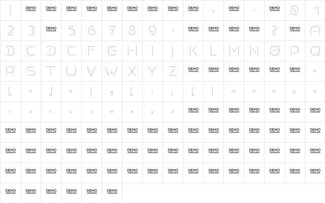 Allioideae-Demo Stencil  glyph index