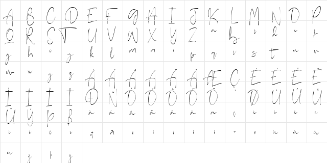 singletone Regular  glyph index