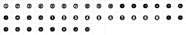 XRough29 Becker Regular  glyph index