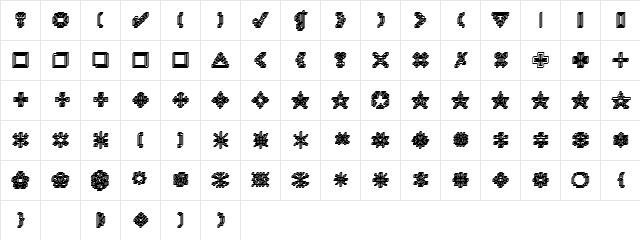 XRough04 Becker Regular  glyph index
