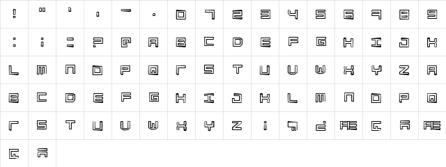 Simply Mono Dirty Regular  glyph index
