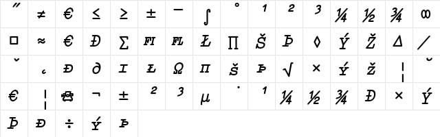 Elementa SC-Expert Bold Italic  glyph index