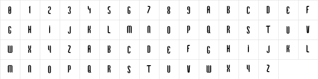 Bent-Knives Medium  glyph index