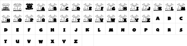 FP PiggyFont Regular  glyph index