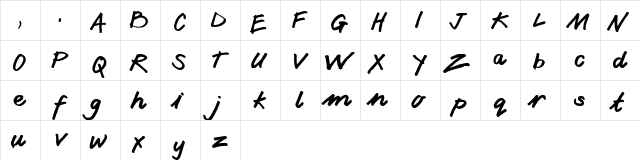 ConranScript Regular  glyph index