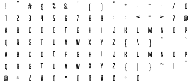 How Dare You Regular  glyph index