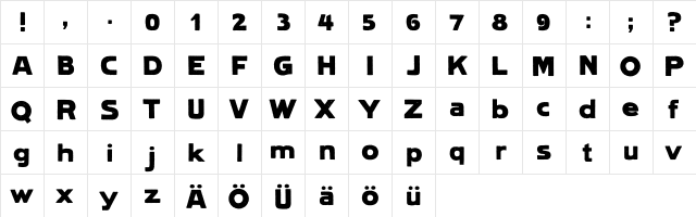 Lietz LindauHamburg Regular  glyph index