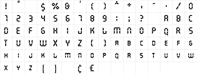 GhostMachine Regular  glyph index
