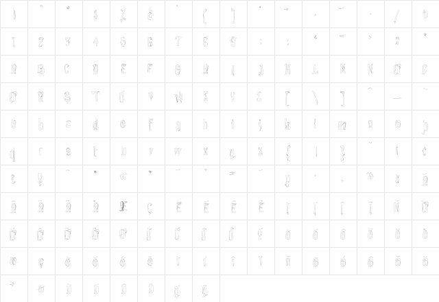 MorireOpen Regular  glyph index