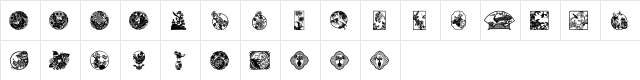 Oriental View Regular  glyph index
