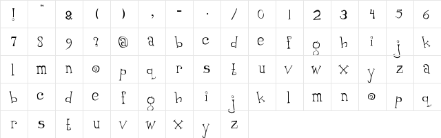 New Regular  glyph index