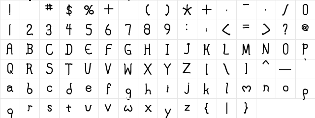 New Regular  glyph index
