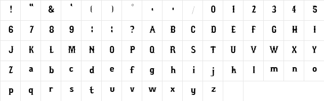 Bosox Regular  glyph index