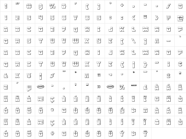 Liberty Legion 3D Laser Regular  glyph index