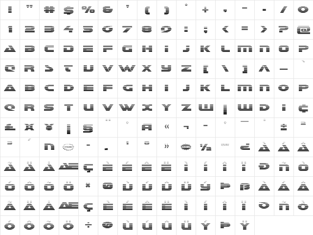 Galant Gradient Gradient  glyph index