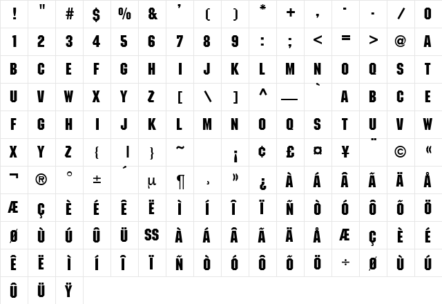 MotsDB Normal  glyph index