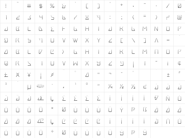 Tracer Gradient Regular  glyph index