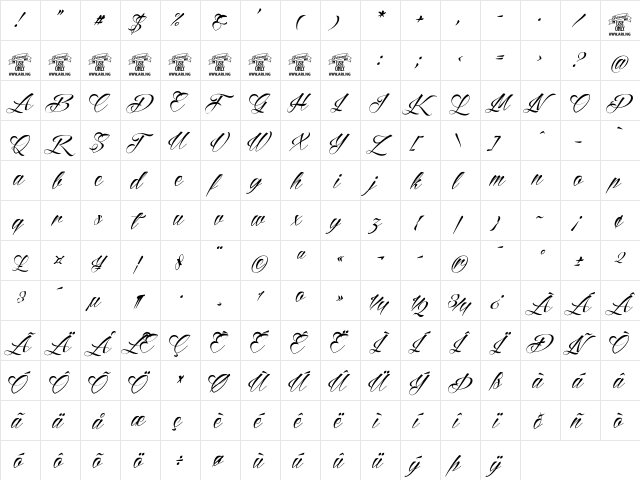 Reditum Personal Use Only Regular  glyph index