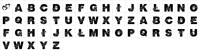 LMS School Girl Crush Regular  glyph index