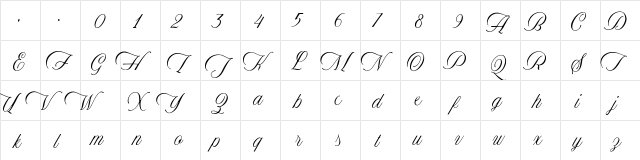 Historical Regular  glyph index